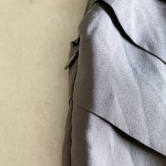 New! NWT Asos tiered asymmetrical one shoulder dress (purple / cement, neutral) - Picture 5 of 6